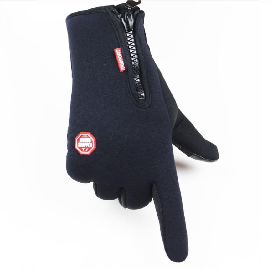 ปีนเขากลางแจ้งซิปถุงมือของหญิงชายกลางแจ้งกันน้ำ จอสัมผัส ถุงมือชาย windproof ขี่ถุงมือ ( XL )