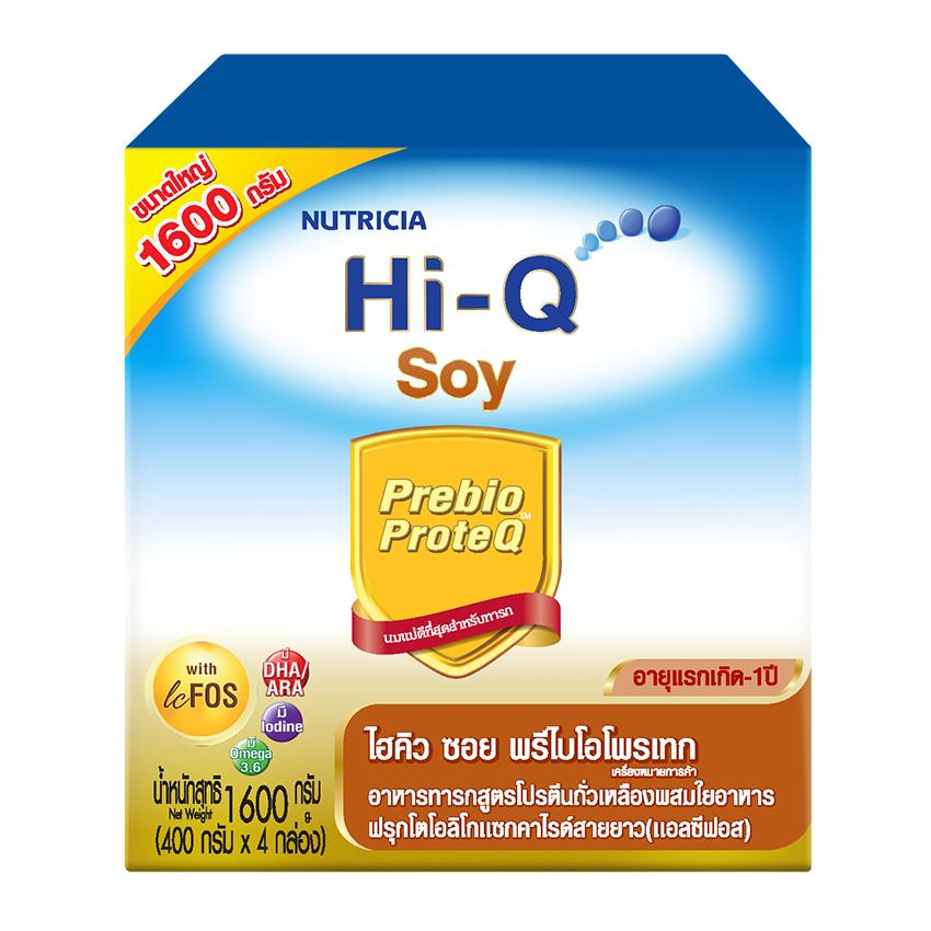 HI-Q ไฮคิว ซอย อาหารทารกสูตรโปรตีนถั่วเหลือง  สำหรับช่วงวัยที่ 1  1600 กรัม