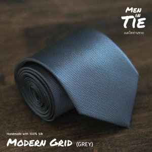 สินค้า เนคไท รุ่น Modern Grid สีเทา