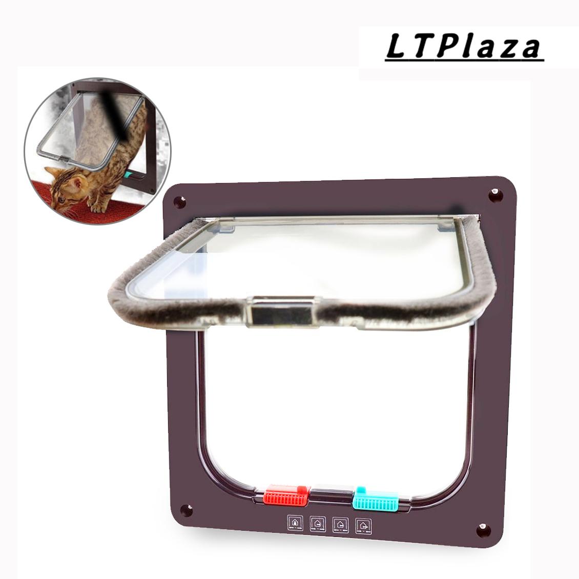 Cat Flap Door Magnetic Pet Door With 4 Way Lock for Cats Kitties and Kittens 25*23.5*5.3CM