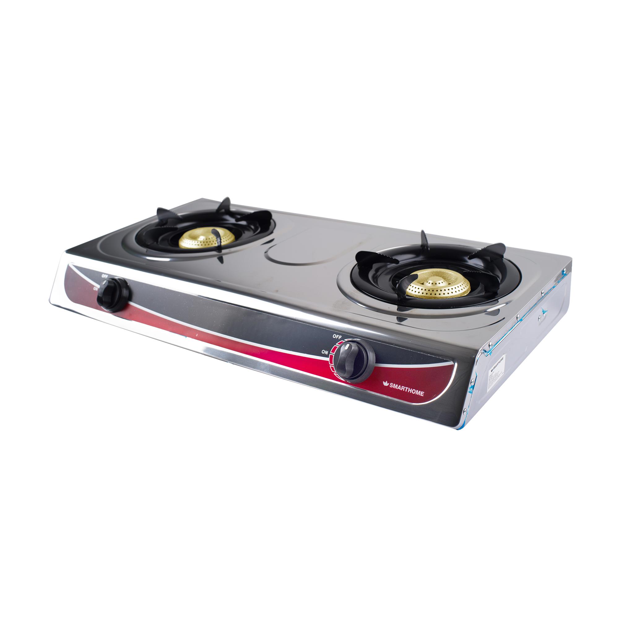 SMART HOME เตาแก๊สสแตนเลส สองหัว รุ่น SM-GA2H-03