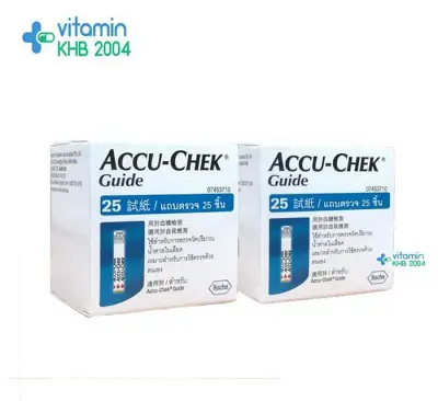 Accu-Chek Guide Test Strip แผ่นตรวจน้ำตาล 2กล่อง (25ชิ้น/กล่อง) Accu Chek