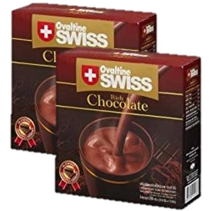OVALTINE Swiss Rich Ready Mixed Malt Beverage Chocolate โอวัลติน สวิส ริช ช็อกโกแลต 29.6g x10ซอง (2กล่อง)