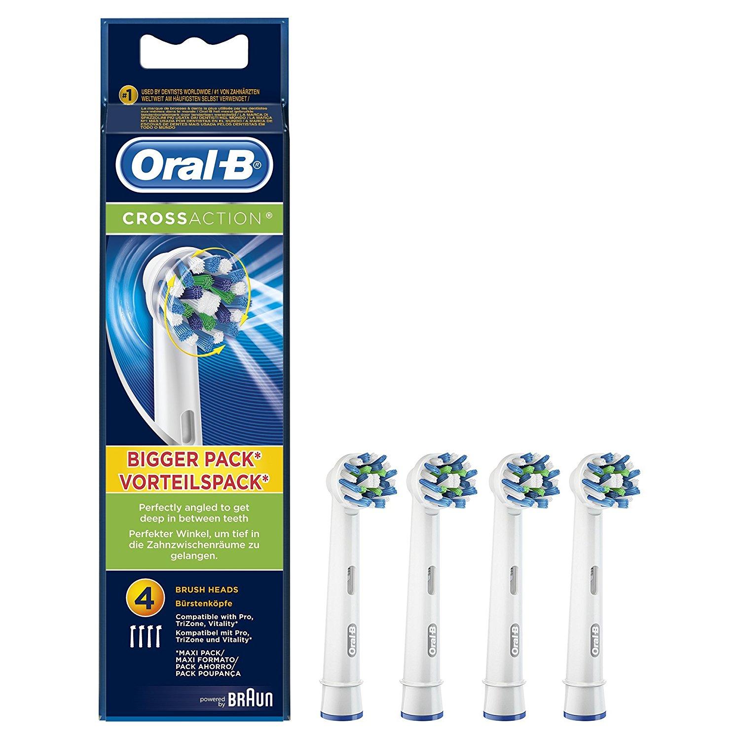 หัวแปรงสีฟันไฟฟ้า Oral-B รุ่น Cross Action แพค 4 หัวแปรง