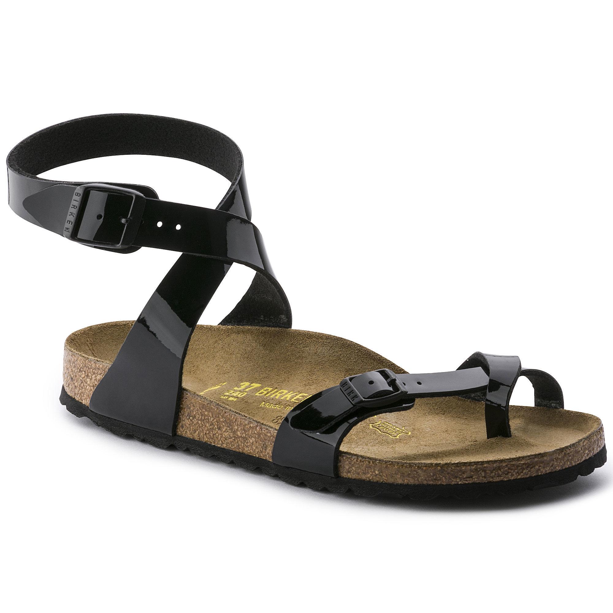 birkenstock yara black patent