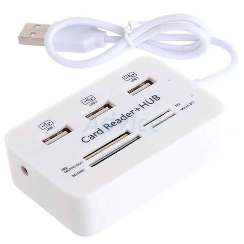 3 Port USB HUB + Card Reader Magic Tech (MT-02) Supports transferrate up to 480 Mbps Support plug and play ประกัน 1Y