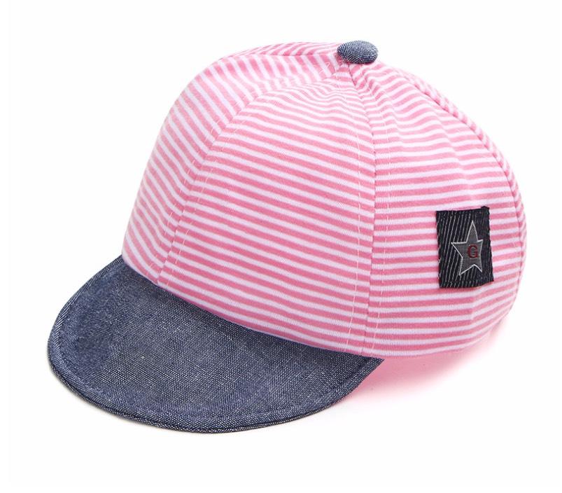 Baby หมวกแก๊ปเด็ก หมวกแฟชั่นเด็กลายริ้ว (สีชมพู) รุ่น C0036