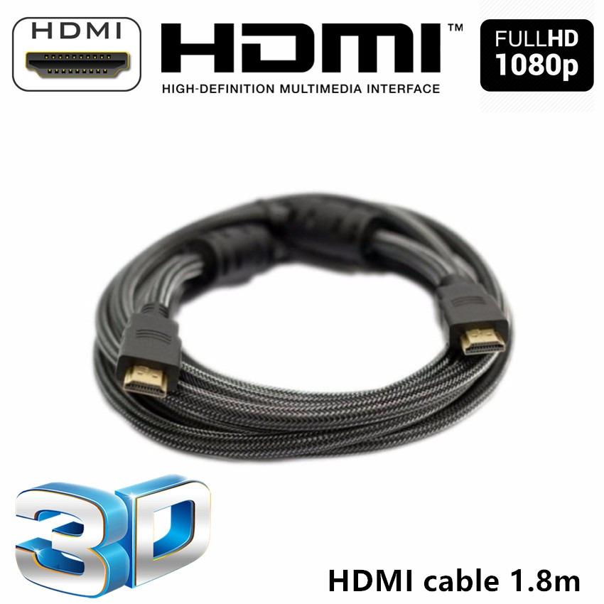 สาย TV HDMI 1.8 เมตร สายถักรุ่น HDMI 1.8M CABLE 3D FULL HD 1080P