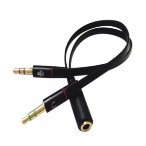 สินค้า Headphone Mic Audio Y Splitter Cable Female To Dual Male Adapter Converter De Convenient Practical Black