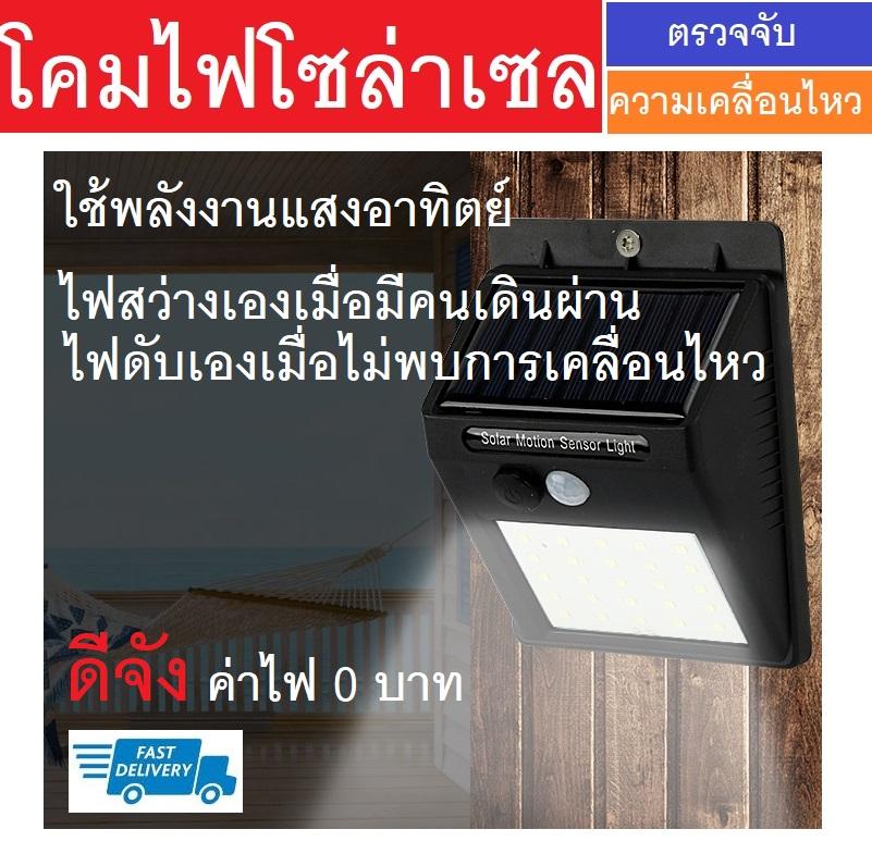 โคมไฟโซล่าเซล POWERED Solar Cell ตรวจจับความเคลื่อนไหว เปิด/ปิดไฟอัตโนมัติ ชาร์จไฟด้วยพลังงานแสงอาทิตย์ รุ่นใหม่ สว่างเห็นชัด กันน้ำได้ ทนความร้อน