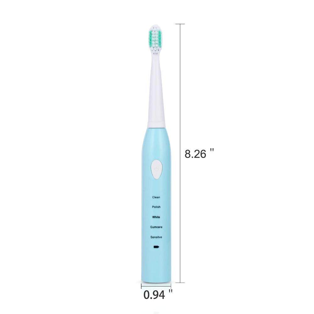 แปรงสีฟันไฟฟ้า รอยยิ้มขาวสดใสใน 1 สัปดาห์ จันทบุรี Electric Toothbrushes Sonic Vibration มีฟังก์ชั่น 5 โหมด แปรงสีฟันไฟฟ้า พร้อมหัวแปรง 4 หัว แปรงสีฟันไฟฟ้าแบบชาร์จได้ ชาร์จ USB