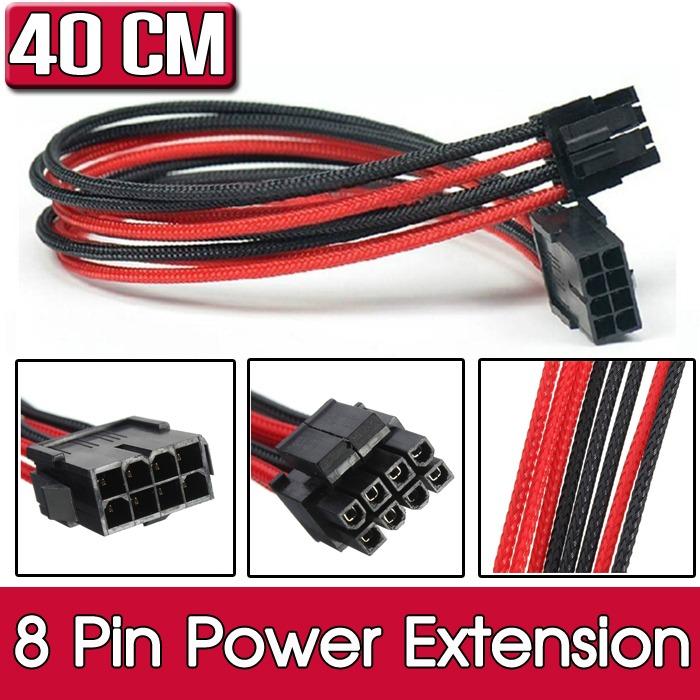สายพ่วง สายต่อยาว สายไฟ (Power สายถัก) 8 Pin 8Pin ATX PSU Power Extension Cable  Male to Female ยาว 40cm