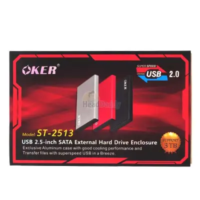 OKER USB 2.5-inch SATA External Hard Drive Enclosure 2.0 รุ่น ST-2513