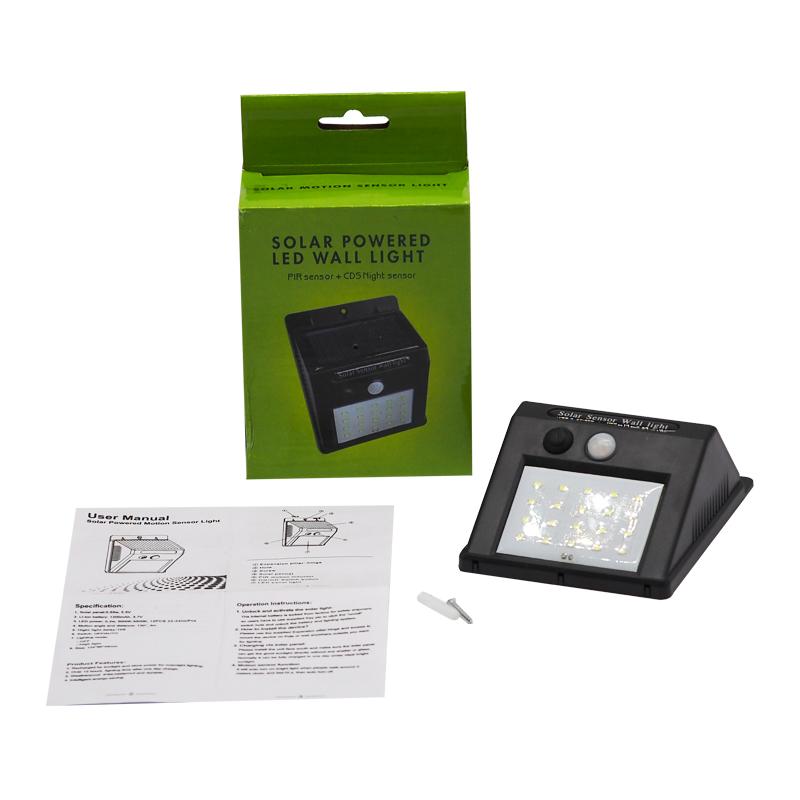 SOLAR LED Light โคมไฟติดผนัง โซล่าเซลล์ โคมไฟภายนอก ไฟกลางคืน ระบบเซ็นเซอร์ [Night Sensor] ไฟโซล่าเซลล์