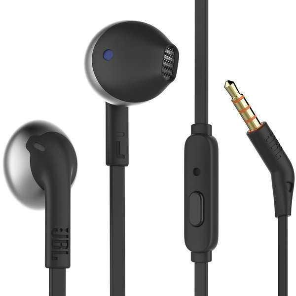 JBL T205 (สีดำ) หูฟัง Earbud เสียงดี มีไมค์ รับสายสนทนาได้ ใช้งานได้ทั้งระบบ IOS และระบบ Android