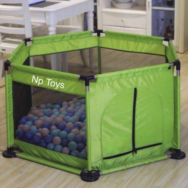 Np Toys คอกกั้นเด็ก คอกกั้นเด็กแบบผ้า มีตาข่ายระบาย (บ่อบอลรุ่น6เหลี่ยม)