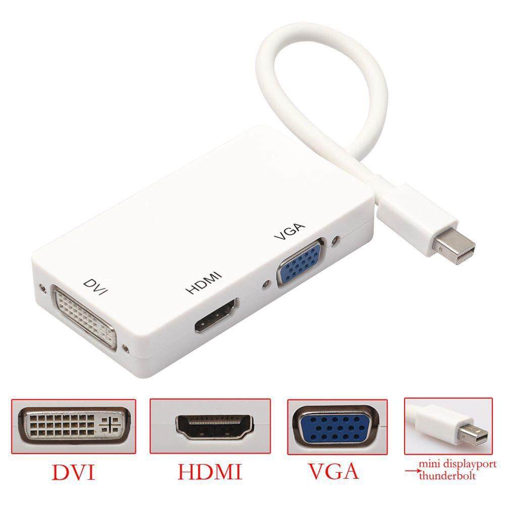 Mini 3 in 1 Mini Display Port (DP) to VGA / HDMI / DVI สายแปลงสัญญาณ สำหรับ Notebook / Macbook หรือ อื่นๆ