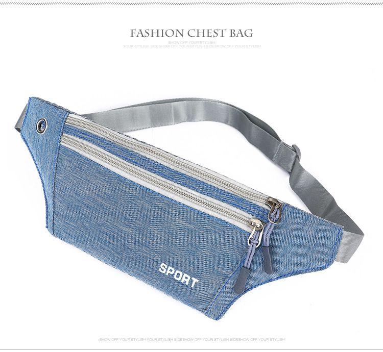 GP00122 Security Zipped Waist Bum Belt Bag Passport Cash Card Holder Sport Travel Pouch