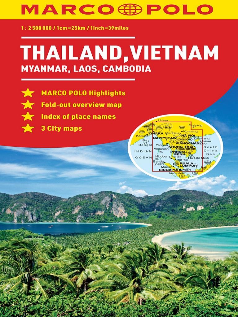 MARCO POLO MAP: THAILAND, VIETNAM LAOS, CAMBODIA