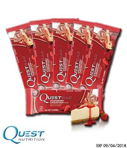 Quest /// Strawberry Cheesecake (1 Bar - 20g) จำนวน 6 Bar