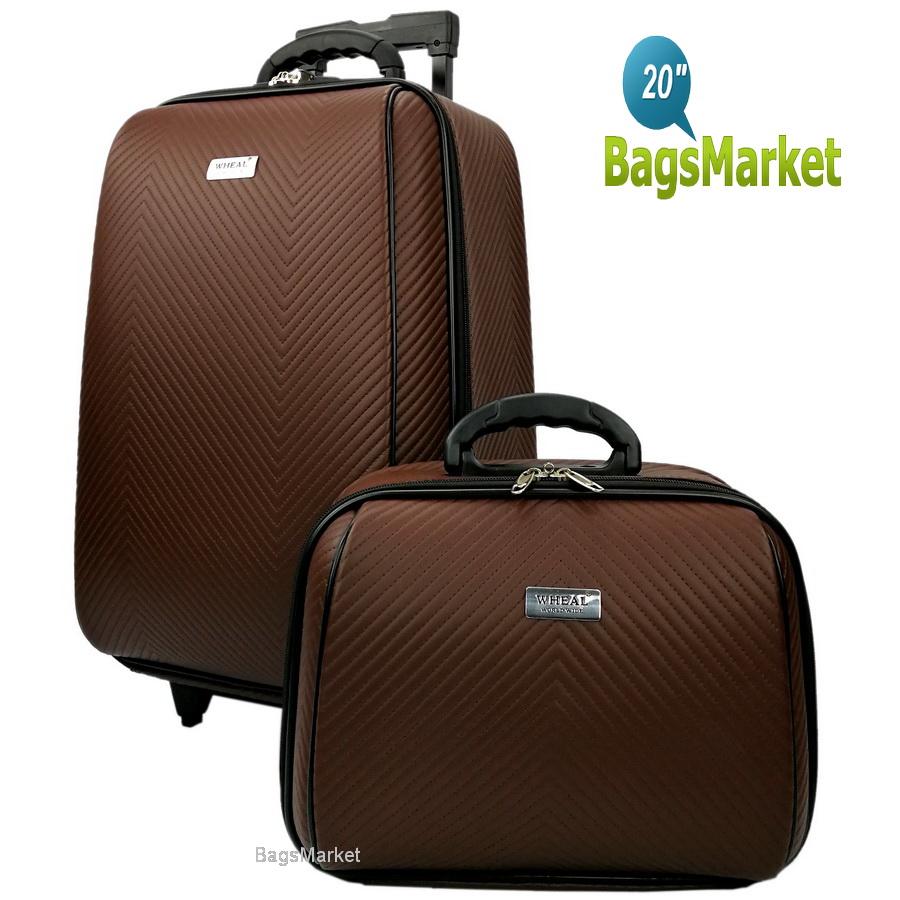 BagsMarket Luggage WHEAL กระเป๋าเดินทางล้อลาก ระบบรหัสล๊อค เซ็ทคู่ ขนาด 20 นิ้ว/14 นิ้ว Luxury Classic Code F784120-2 (Brown)