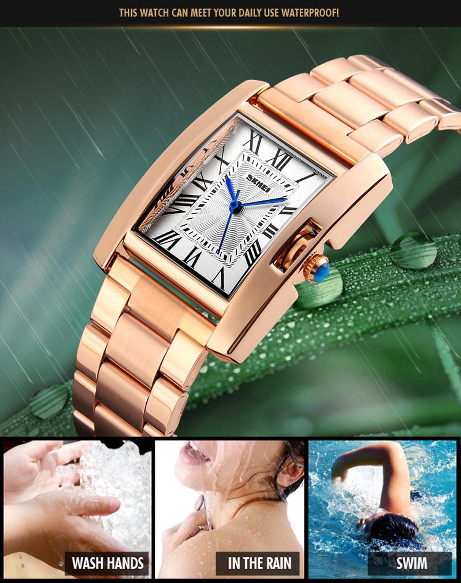 ภาพประกอบคำอธิบาย พร้อมส่ง SKMEI1284 ของแท้100% นาฬิกาข้อมือ สายแสตนเลสสีเงิน หน้าปัดเลขโรมัน ดีไซน์หรู เหมาะกับเป็นนาฬิกาข้อมือผู้หญิง ปี2020 ใหม่ล่าสุด แบรนด์แท้ (เอสเคมี่) นาฬิกากันน้ำ Twenty Four