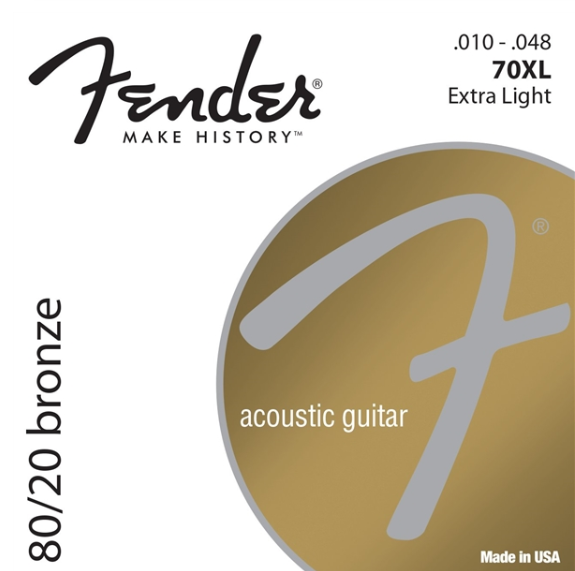 ข้อมูลเพิ่มเติมของ สายกีต้าร์ 6 ชิ้น, สายกีต้าร์ Fender 70XL สายกีต้าร์โปร่ง