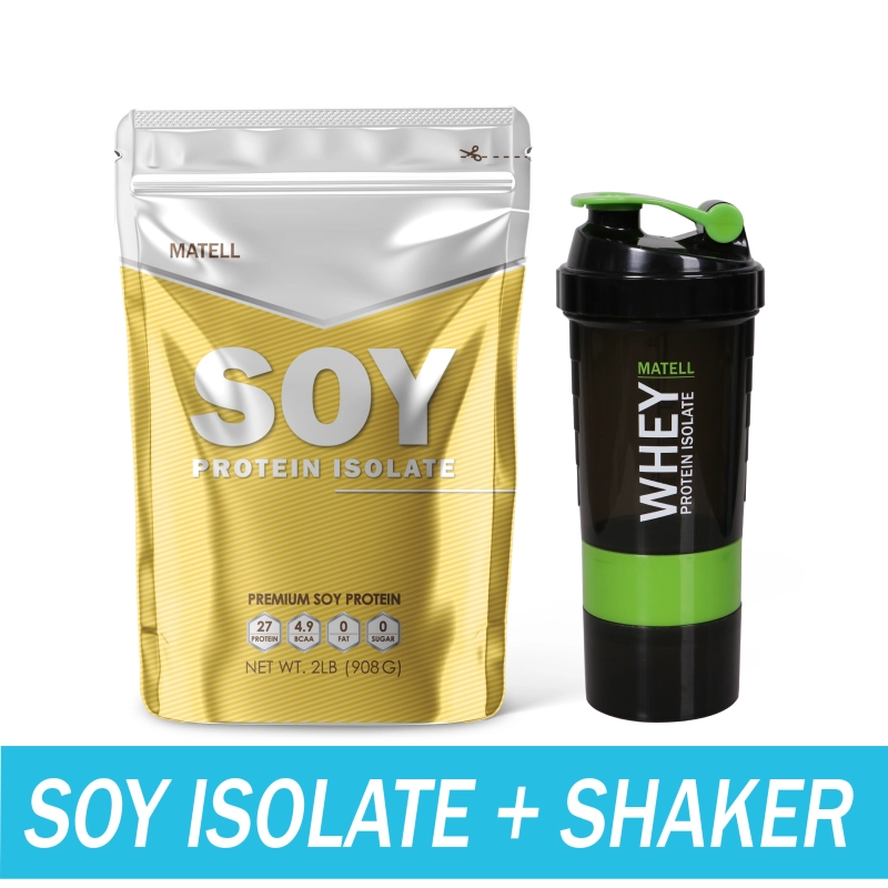 ภาพหน้าปกสินค้าSoy Protein Isolate ถั่วเหลือง ซอย โปรตีน ไอโซเลท Non Whey เวย์ plant base แถม แก้วเชค สุ่มสี Shaker 600 ml จากร้าน MATELL บน Lazada