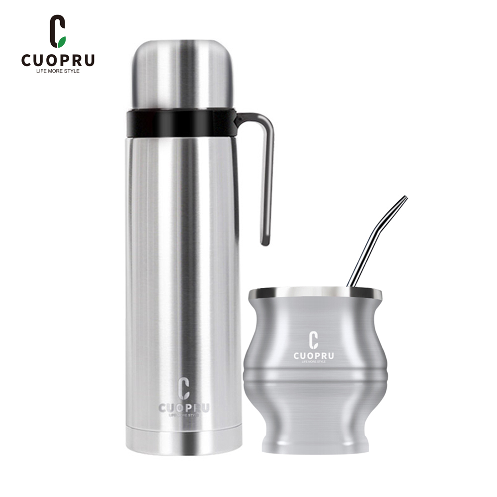 CUOPRU yerba mate set, metal style, with Insulated pot and mug ราคา 1,421 บาท*ส่งฟรี