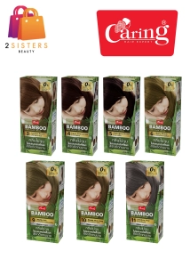สินค้า แคริ่ง แบมบู แฮร์คัลเลอร์ ครีม Caring Bamboo Hair Color Cream 200 ml.  (ตัดชิ้นส่วนข้างกล่องออก)