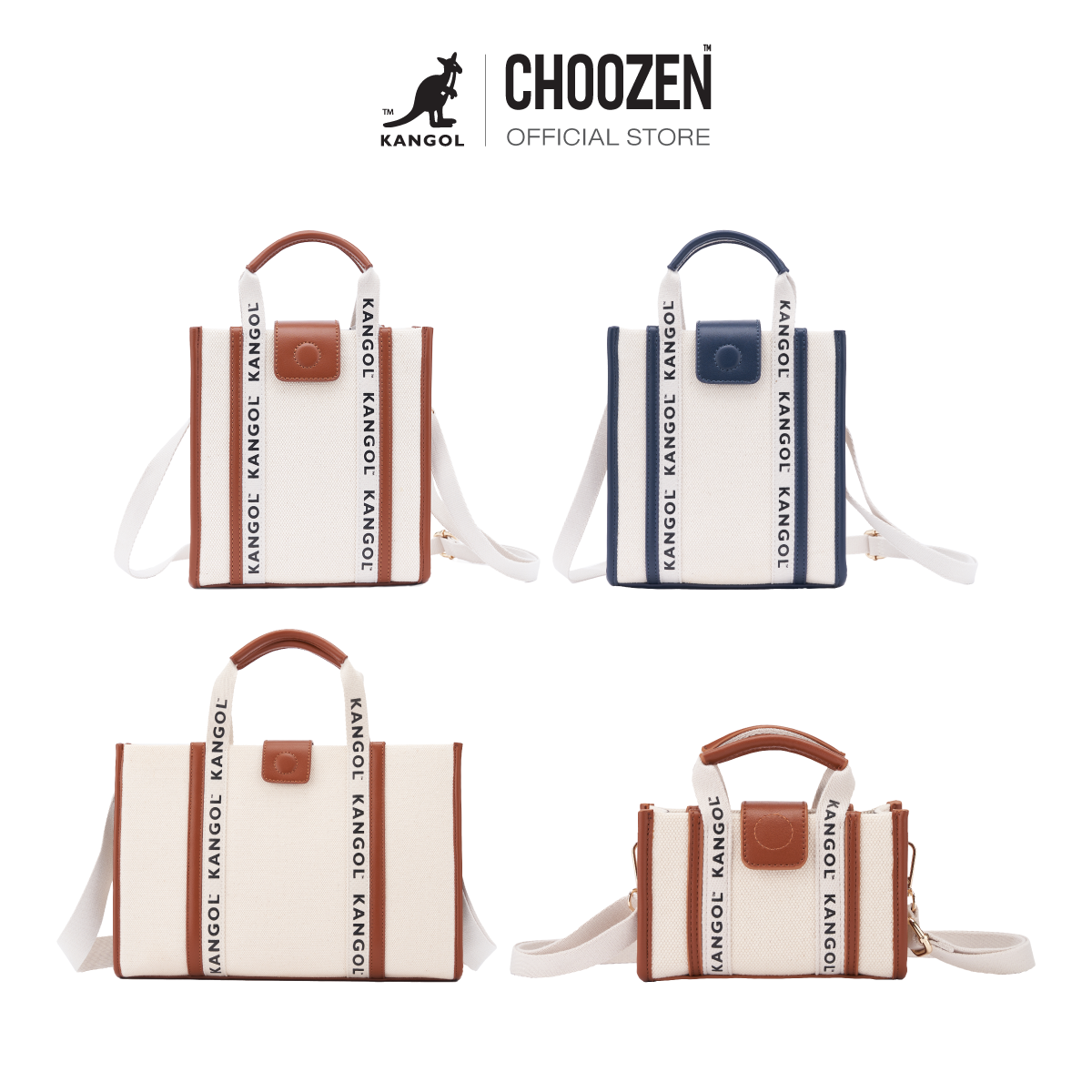 Kangol Shoulder Bag กระเป๋าถือและสะพาย canvas leather สีกากี , น้ำเงิน 63251706 ราคา 1,520 บาท*ส่งฟรี