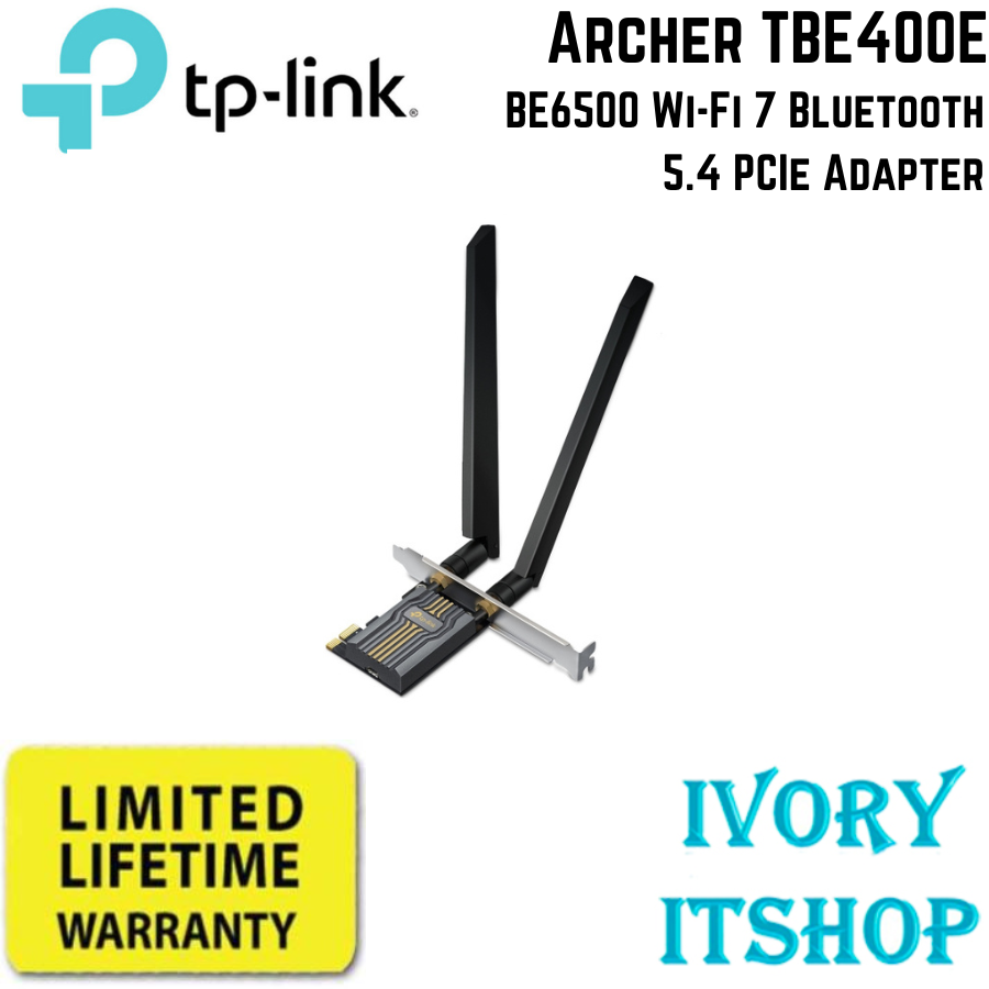 TP Link Archer TBE400E BE6500 Wi-Fi 7 Bluetooth 5.4 PCIe Adapter ราคา 1,500 บาท*ส่งฟรี