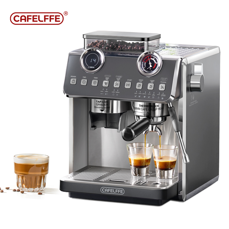 Cafelffe commercial coffee machine grinding integrated espresso machine semi-automatic pump pressure coffee maker with steam milk froth system ราคา 12,663 บาท*ส่งฟรี