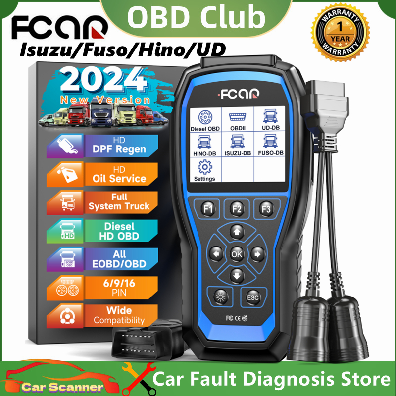 [FCAR F506 Pro Enhanced 12V 24V Obd2 Scanner Full System 2024 Heavy Duty Truck Diagnostic Tool Ecu Reset DPF Regeneration Oil Reset Tool Diesel Scanner Odb2 Scanner Check Engine Code Readers Scan Tools For Hino/Isuzu/Fuso/UD/Excavator/Bus,FCAR F506 Pro 24 ราคา 6,960 บาท*ส่งฟรี