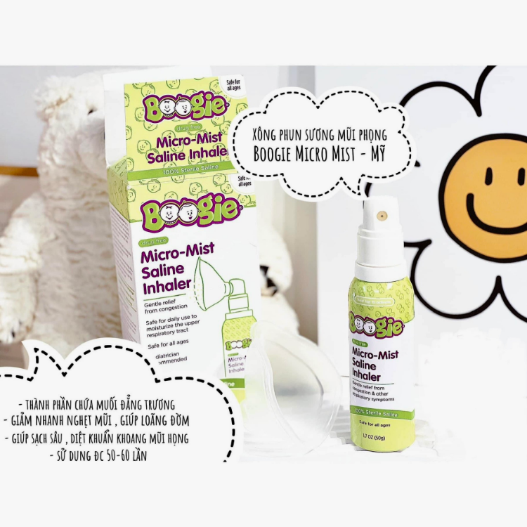 Hàng Mỹ Bay Air] Xịt xông mũi họng phun sương Boogies Micro-Mist