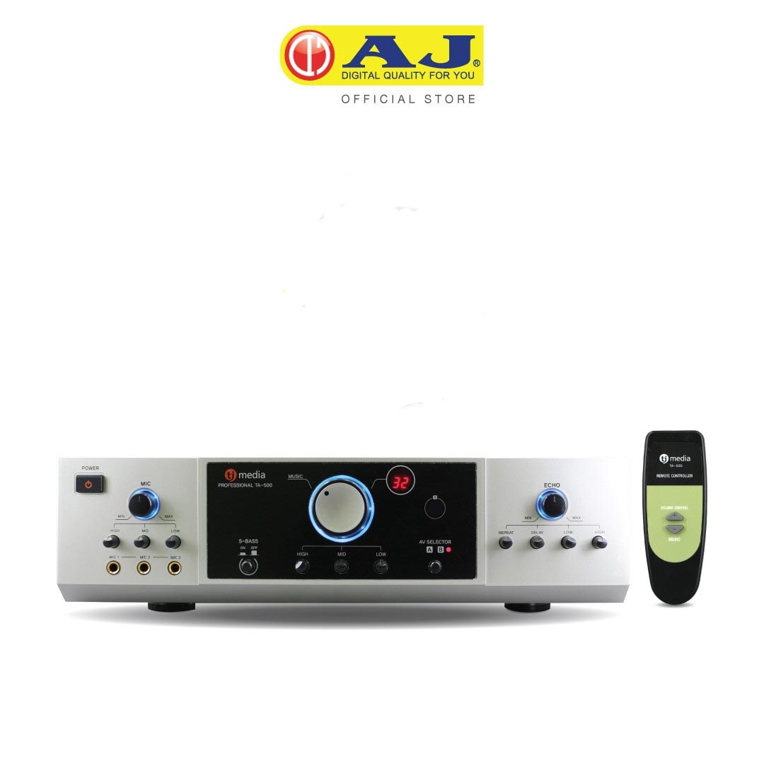 แอมป์ขยายเสียงขนาดใหญ่AJ พระเอกตัวจริง กำลังขับ P.M.P.O 5000W (ขับดอก 8 นิ้ว ได้ 10 ดอก ) แอมป์ขยายเสียงขนาดใหญ่ หนัก 8 KG ระบบเสียง Stereo 4 โอห์ม ช่องเสียบไมค์ 3 ช่อง ราคา 972 บาท*ส่งฟรี