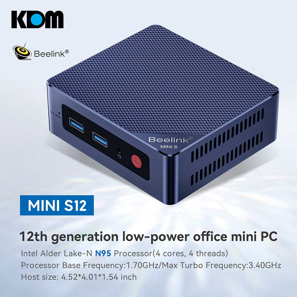 ใหม่ Beelink Mini S12/ S12 Pro มินิพีซี 12th Gen Intel N100 SSD Mini PC WiFi6 BT5.2 Quad-core 4 Threads Dual HDMI คู่กิกะบิตอินเทอร์เน็ตสก์ท็อปมินิคอมพิวเตอร์ (Pre-Activated Win11Pro) ราคา 5,990 บาท*ส่งฟรี