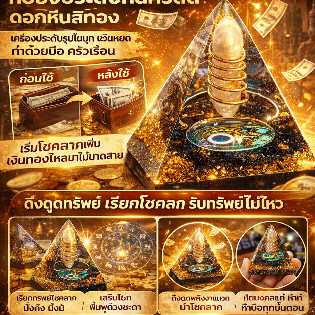 พีระมิดคริสตัล แก้เคล็ด ของตกแต่งห้อง เครื่องประดับพลังงานบวก พีระมิดหินคริสตัล