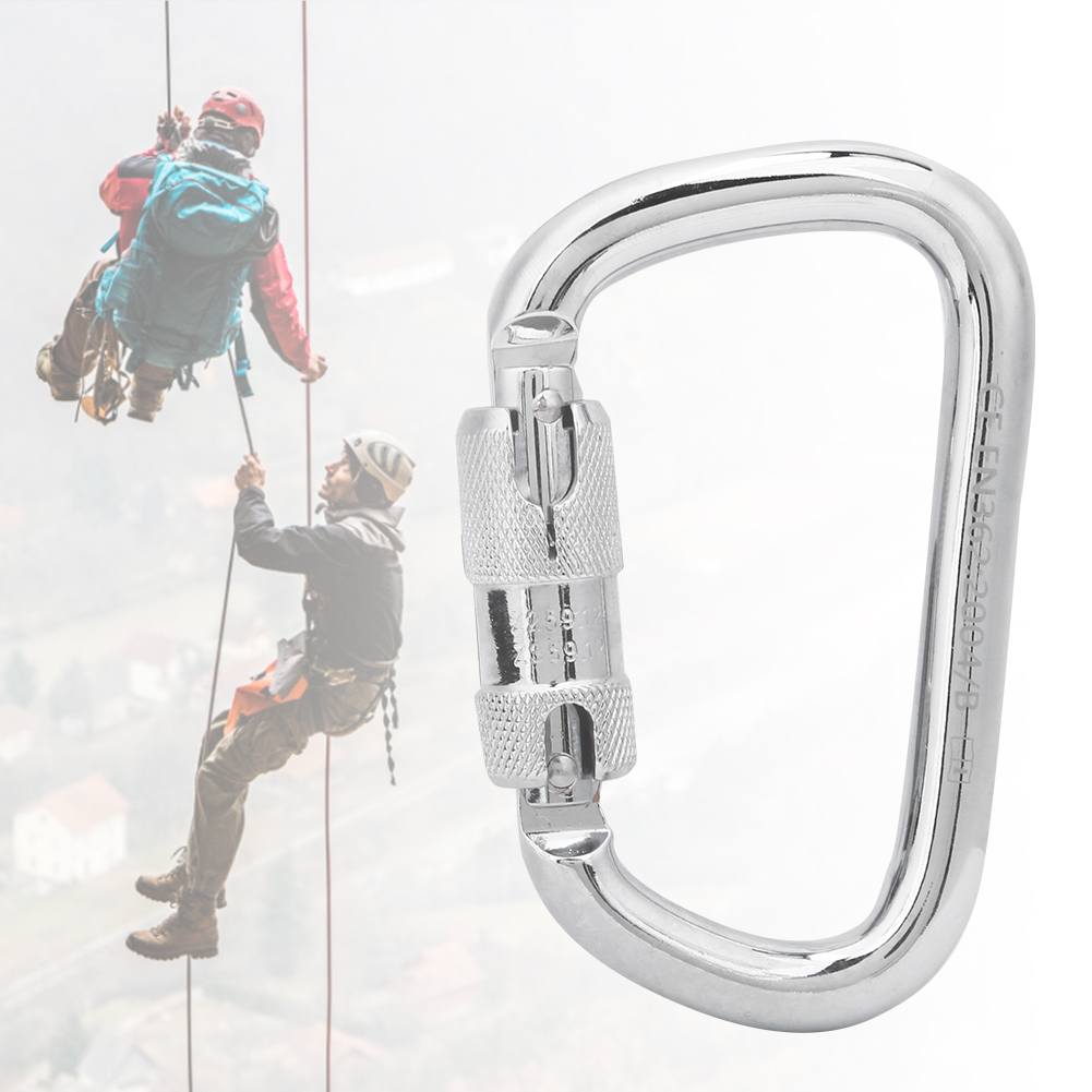 40Cr Steel 45KN D Shaped Hanging Buckle Carabiner Clip for Outdoor Climbing Safety Accessory ราคา 188 บาท*ส่งฟรี