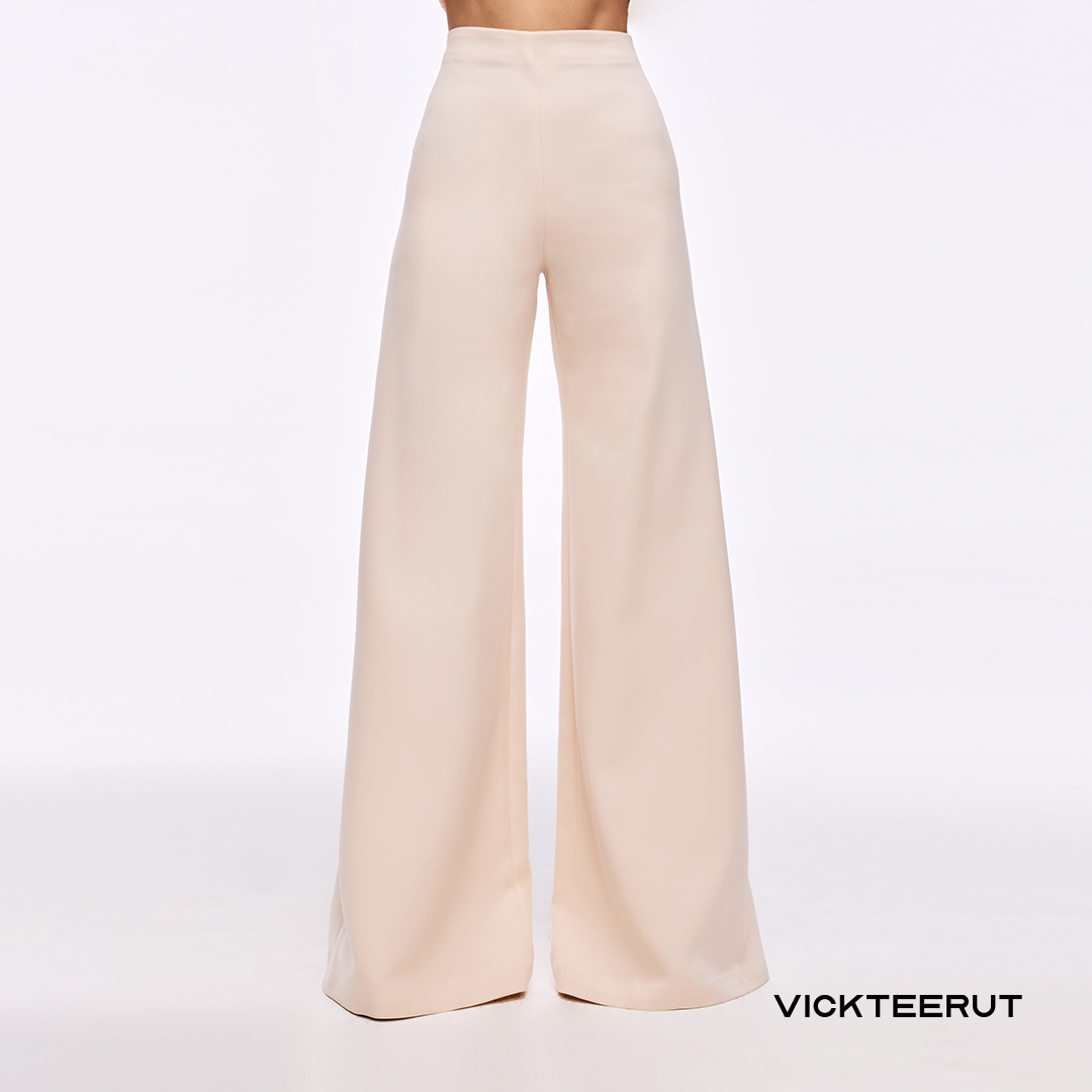 Vickteerut (Regular Price 8,680 -.) Wide Leg Trousers, High-Waisted Wide-Leg Pants ราคา 3,472 บาท*ส่งฟรี
