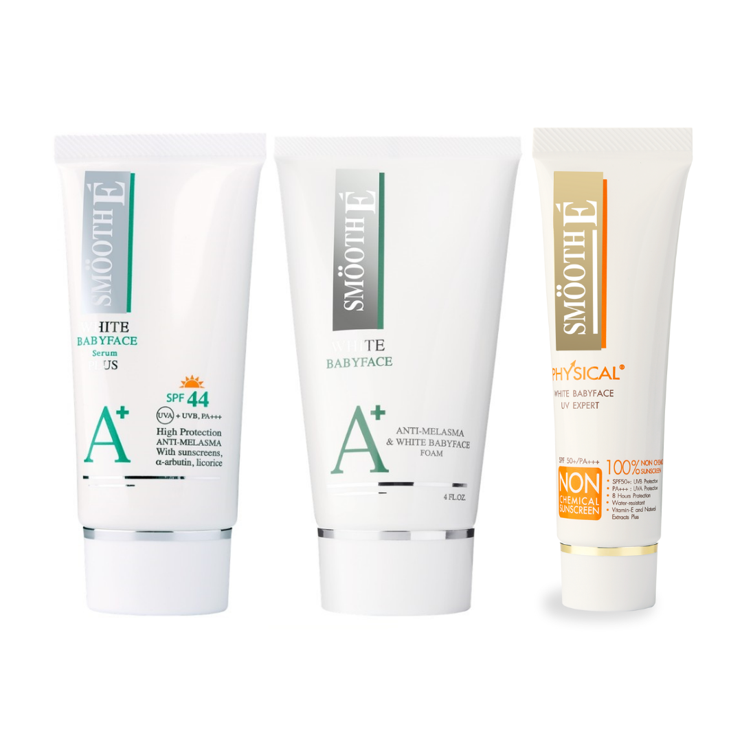 Smooth E Anti Melasma and Sunscreen Set - ป้องกันการเกิดฝ้าจากแดด ราคา 1,315 บาท*ส่งฟรี