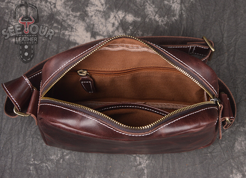 รูปภาพของ [หนังแท้100%] [ส่งฟรี] กระเป๋าสะพายข้างผู้ชาย หนังนูบัค RV-6324B สีน้ำตาล จัดส่งใน1วัน เก็บปลายทางได้ รับประกันของแท้ กระเป๋าสะพายข้าง กระเป๋าหนังแท้ See Your Leather
