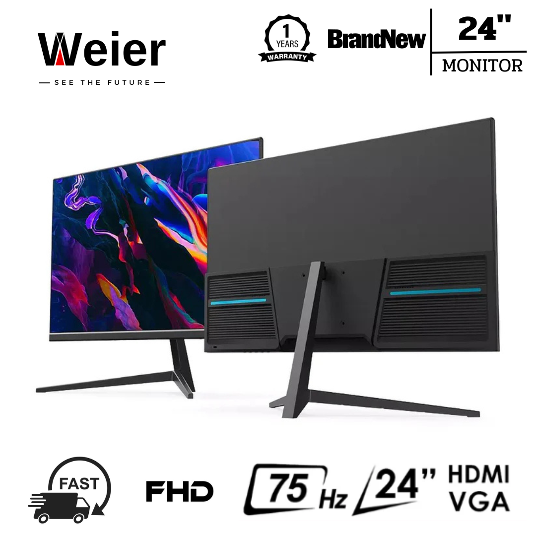 WEIER จอมอนิเตอร์ Monitor 24 นิ้ว จอไร้ขอบ IPS 60HZ รับประกัน 1 ปี ราคา 2,288 บาท*ส่งฟรี