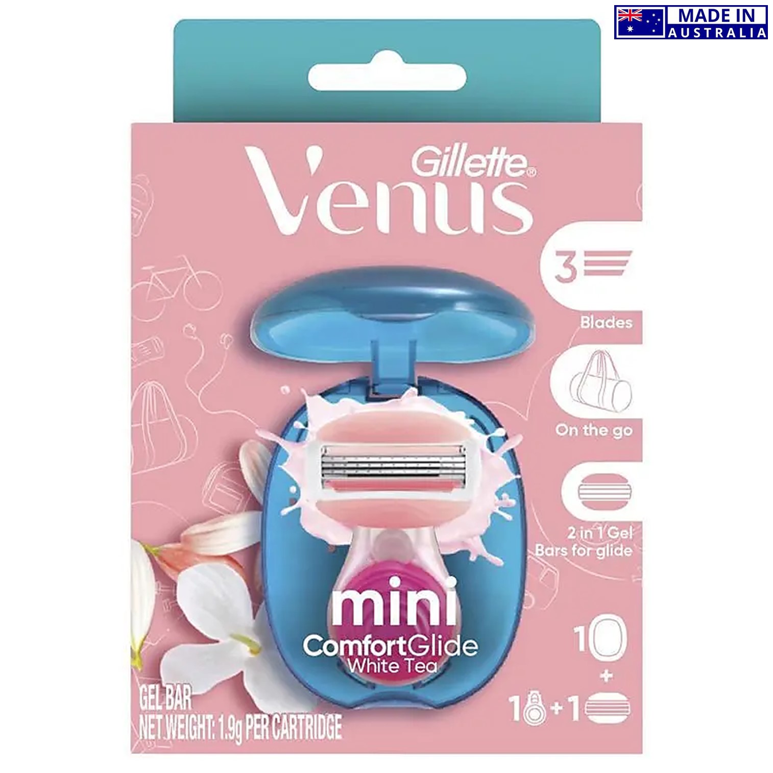 Gillette Venus Comfortglide White Tea Scent Mini Razor, Razor Set with Storage Accessories, Special Edition from Gillette, Genuine Product Imported from Australia, Ready to Ship. ราคา 790 บาท*ส่งฟรี