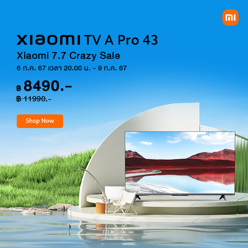 XIAOMI ทีวี 43 นิ้ว 4K Google สมาร์ท TV รุ่น 43A Pro Full-screen design，Mihome control Google/Netflix & Youtube &WeTV MEMC 60HZ-Wifi, HDR,WCG, Dolby Vision  [ผ่อน 0% นาน 10 เดือน] - ยี่ห้อ Xiaomi ราคา 8,890 บาท*ส่งฟรี