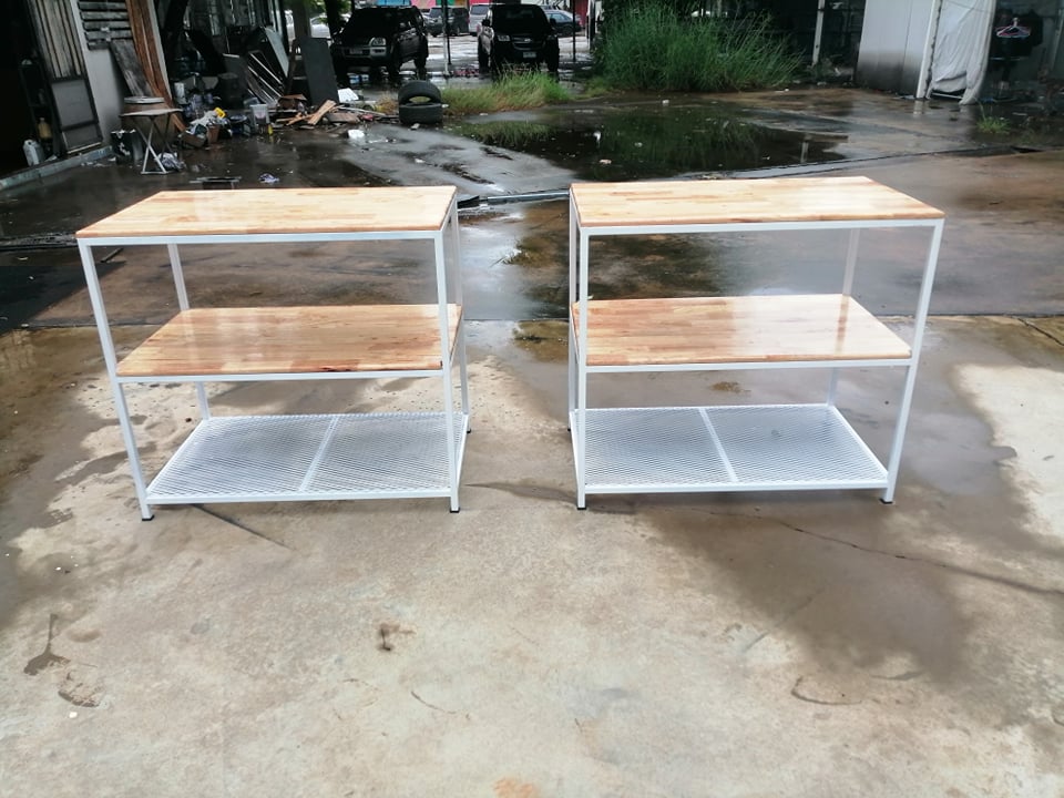 Ironservice: 3 shelves, wooden floor, furniture, steel frame, rustproof, home decoration and garden insurance (fast delivery) ราคา 1,650 บาท*ส่งฟรี