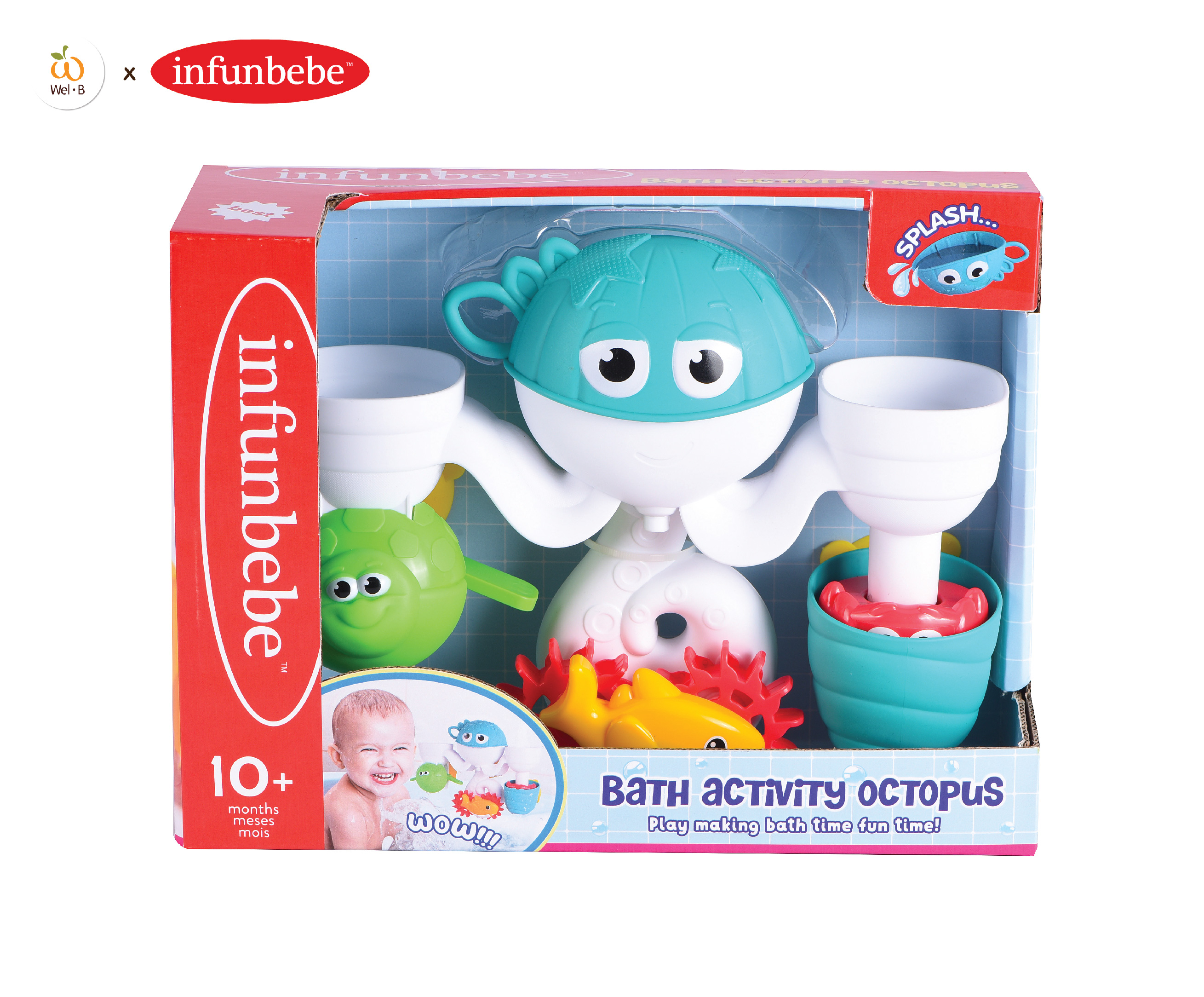 Wel-B X Infunbebe Bath Activity Octopus - Children's Toys, Water-Spraying Octopus, Bath Toys ราคา 590 บาท*ส่งฟรี