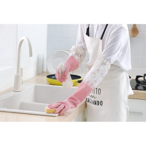 สินค้า ถุงมือล้างจาน ถุงมือยาว ถุงมือกันน้ำ ผ้ากันเปื้อน ถุงมือ D-800