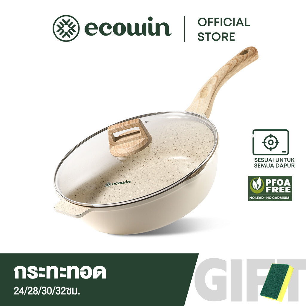 Nonstick Grill Pan, Ecowin 10 Inch Deep Square Griddle Pan for