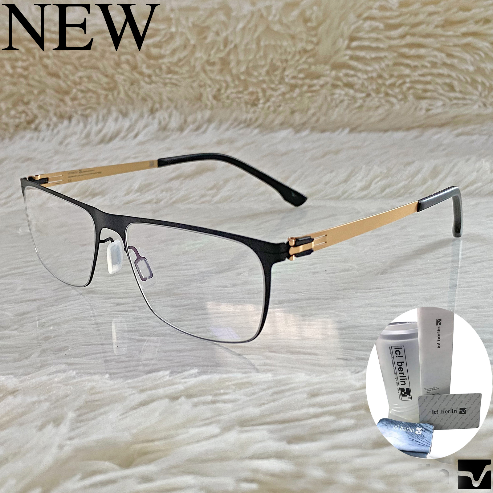 แว่นตา สำหรับตัดเลนส์ กรอบแว่นตา Stainless Fashion ชายหญิง รุ่น 666 สีดำขาทอง กรอบเต็ม ทรงรี ขาไม่ใช้น็อต ถอดได้ น้ำหนักเบา ราคา 1,792 บาท*ส่งฟรี